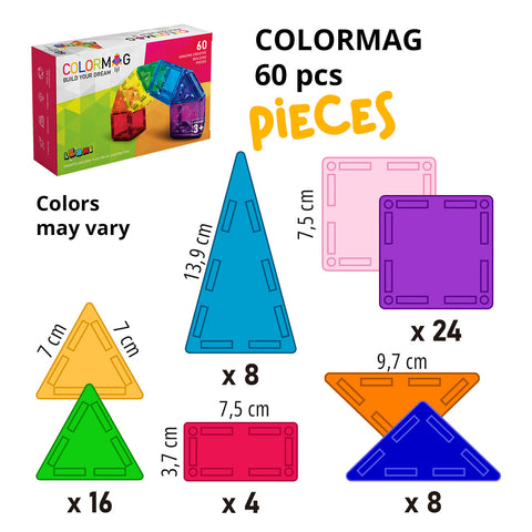 COLORMAG magnetic building set 60 pcs