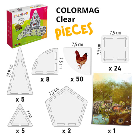 Magnetic building blocks COLORMAG CLEAR